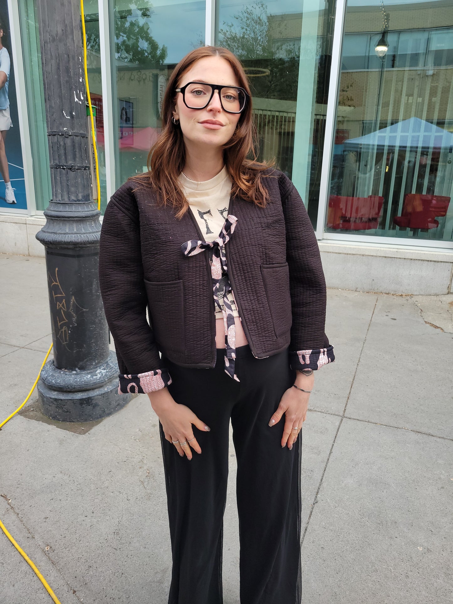 Clara Quilted Jacket Black Leopard