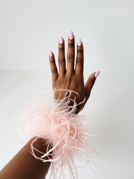 Pink Feather Cuffs
