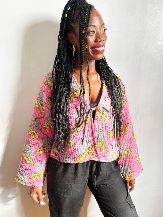 Clara Quilted Jacket Dark Pink