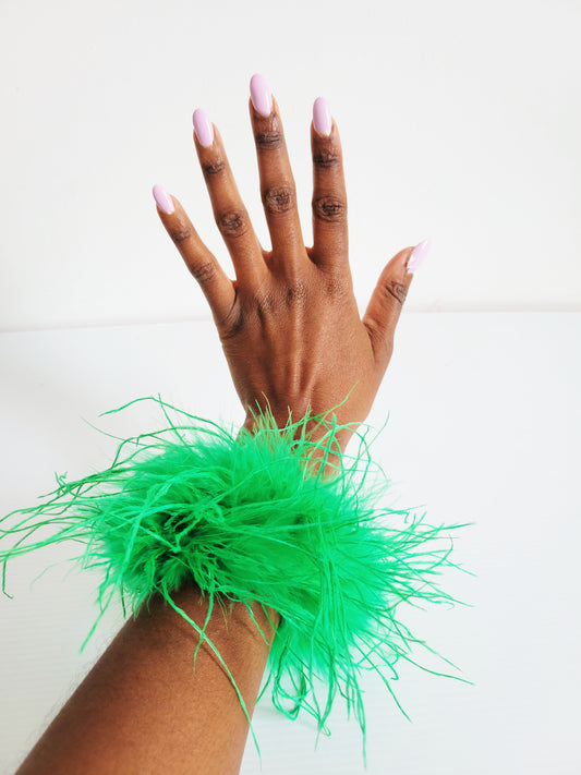 Green Feather Cuffs
