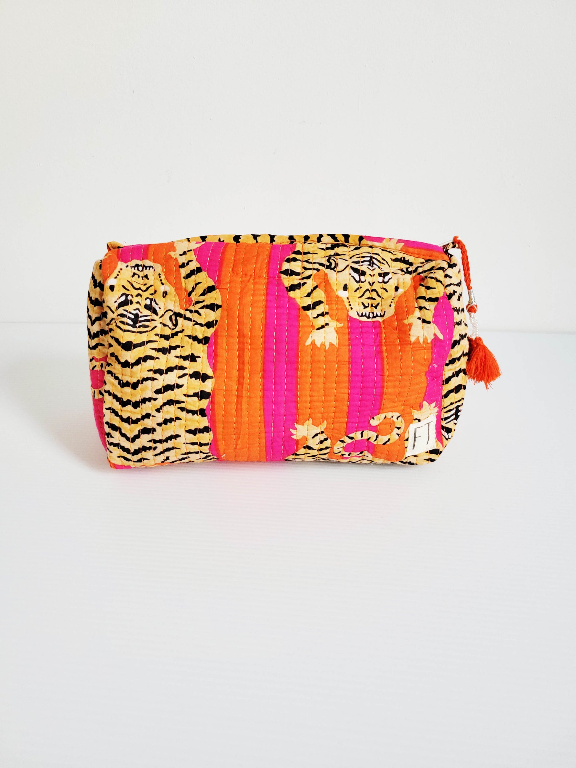 Close-up thumbnail of light pink leopard tote.