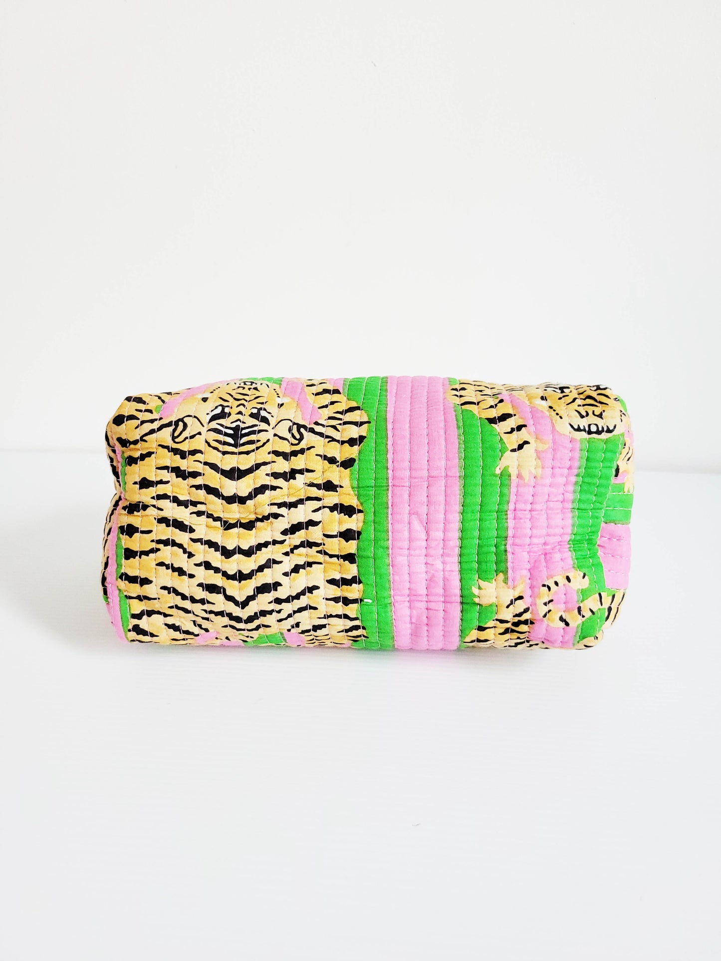 The Makeup Bag Green Pink Leopard