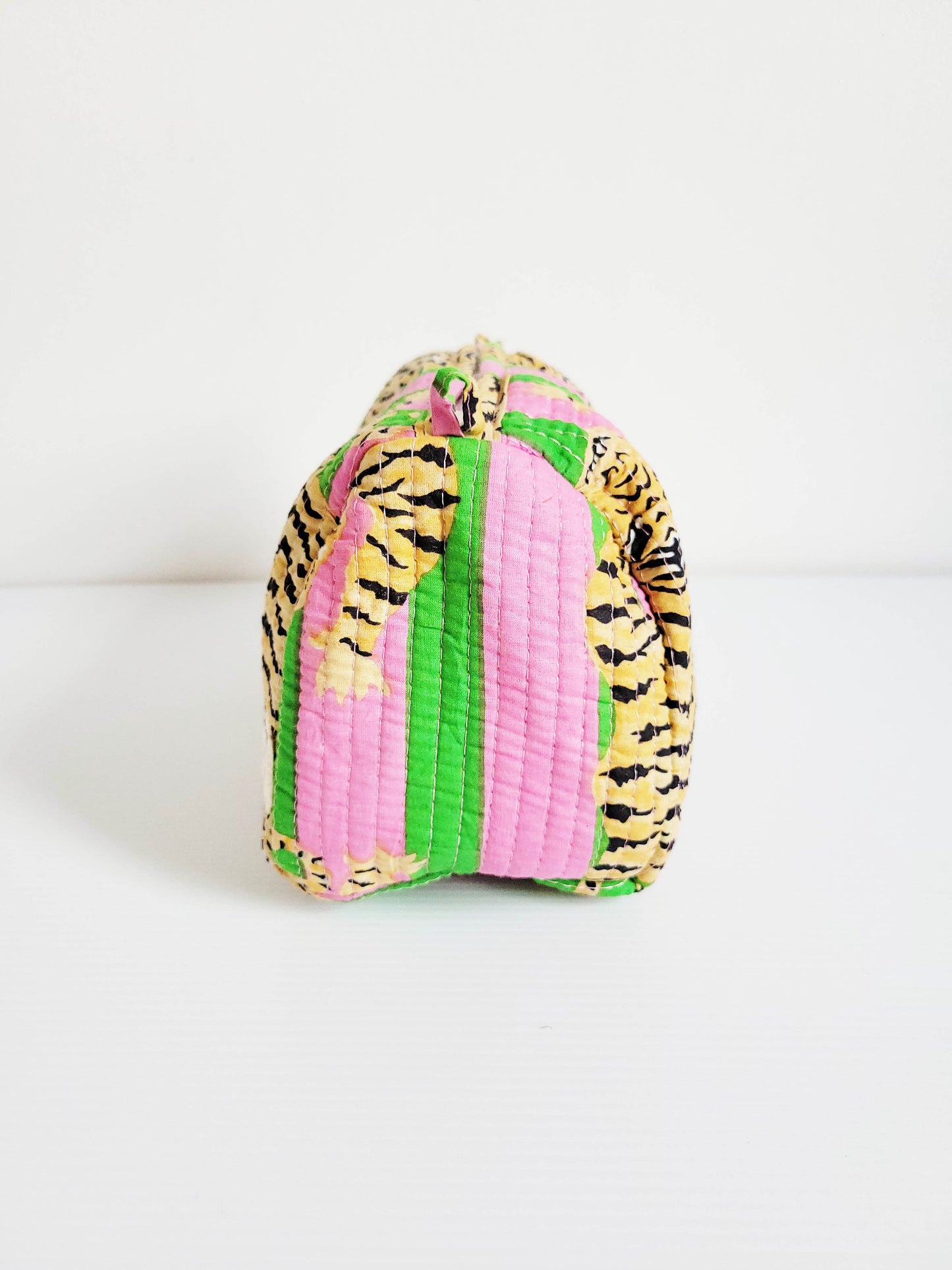 The Makeup Bag Green Pink Leopard