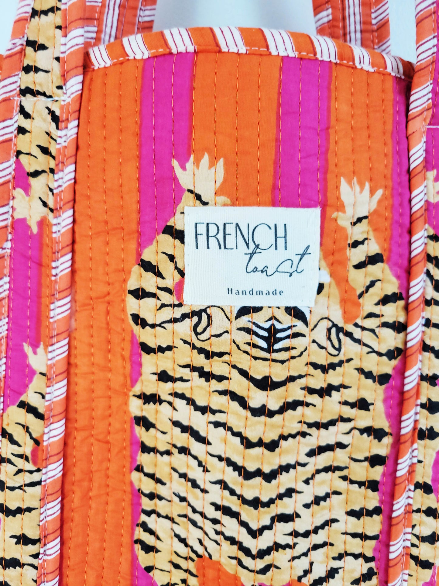 The Weekend Tote Orange Pink Tiger