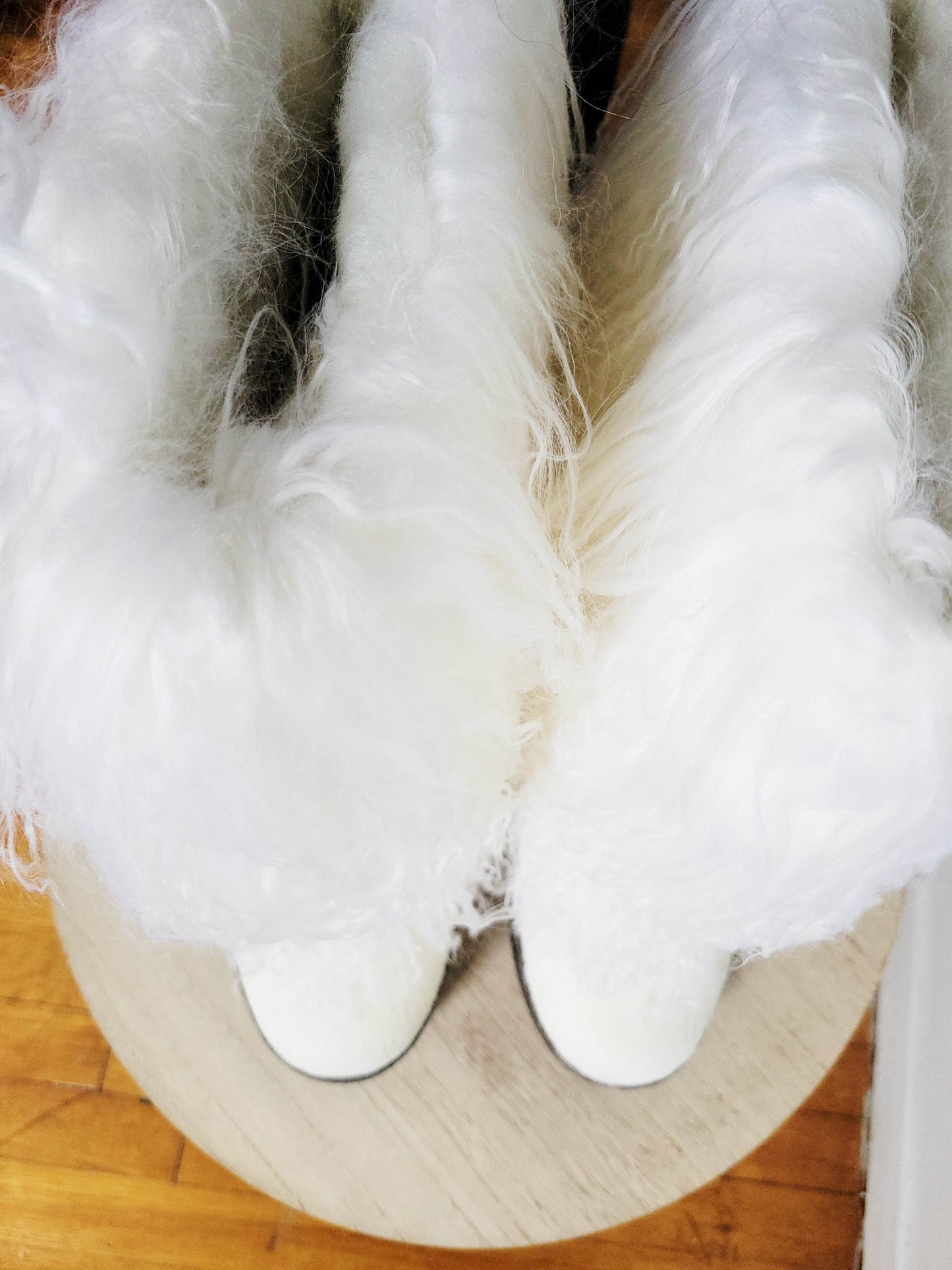 White Shearling Fur Snow Boots