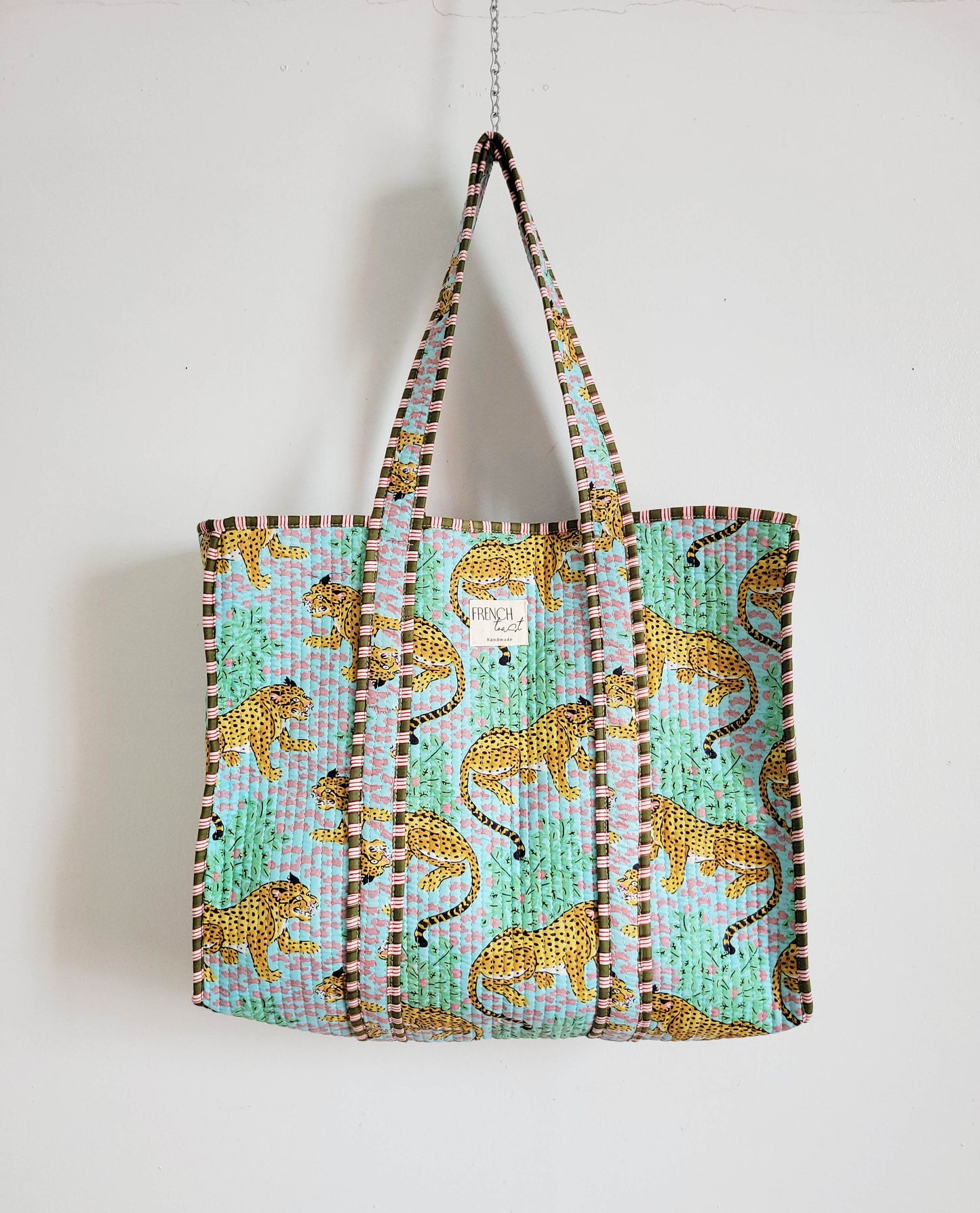 The Weekend Tote Green Leopard
