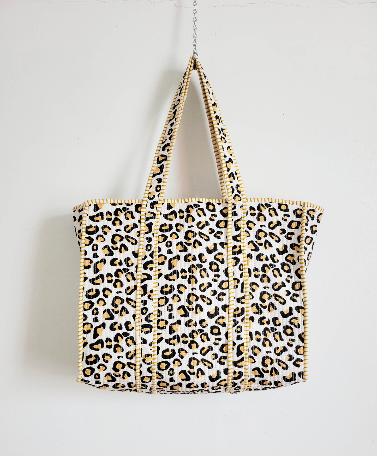 Leapord printed Pink tote bag