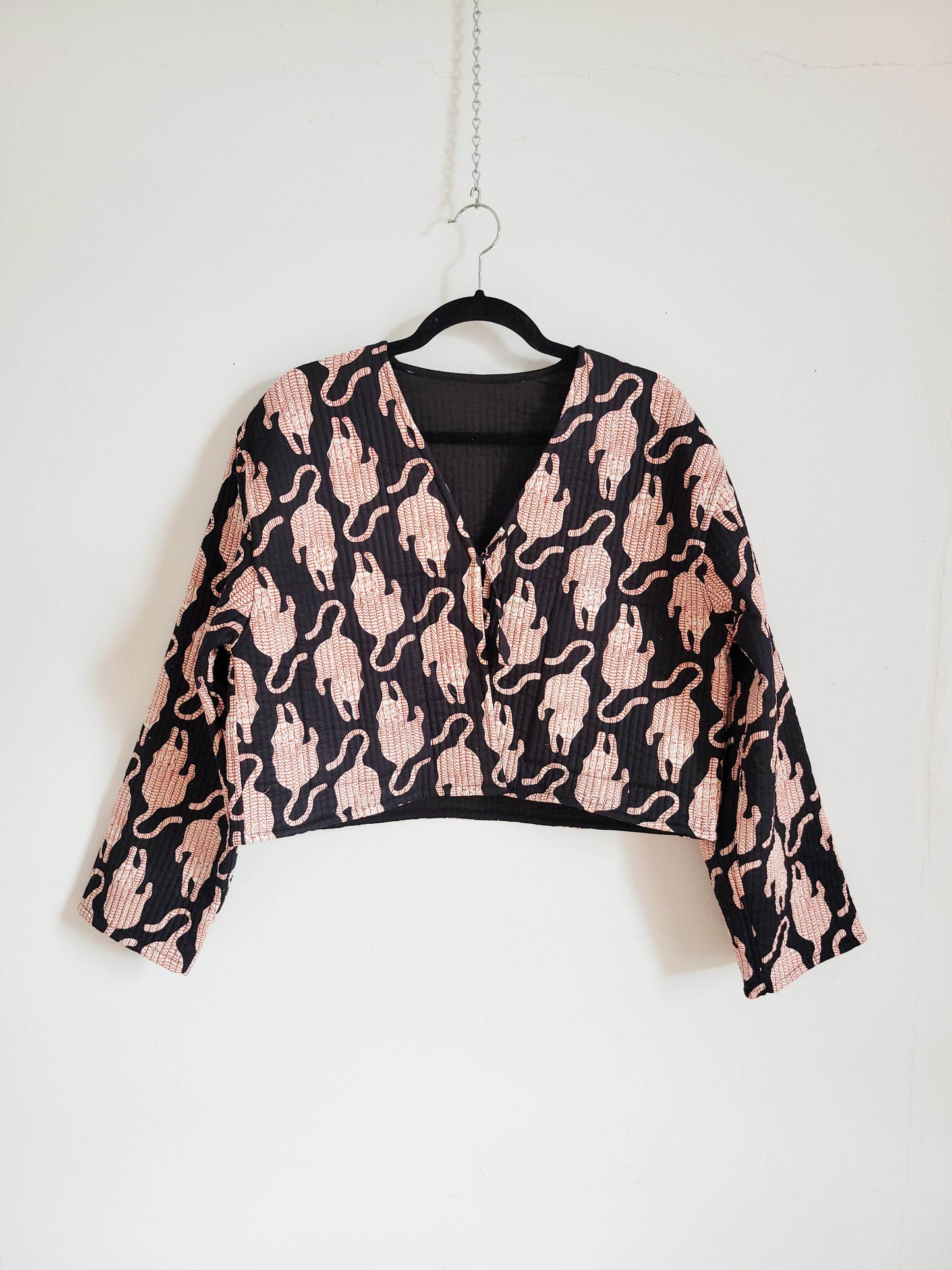 Clara Quilted Jacket Smokey Blue Floral