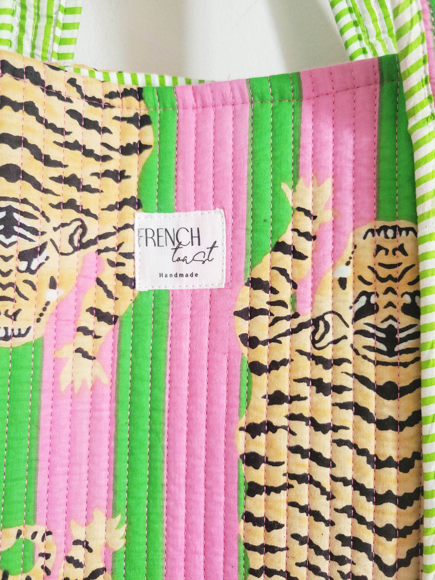 The Weekend Tote Green Pink Green Leopard