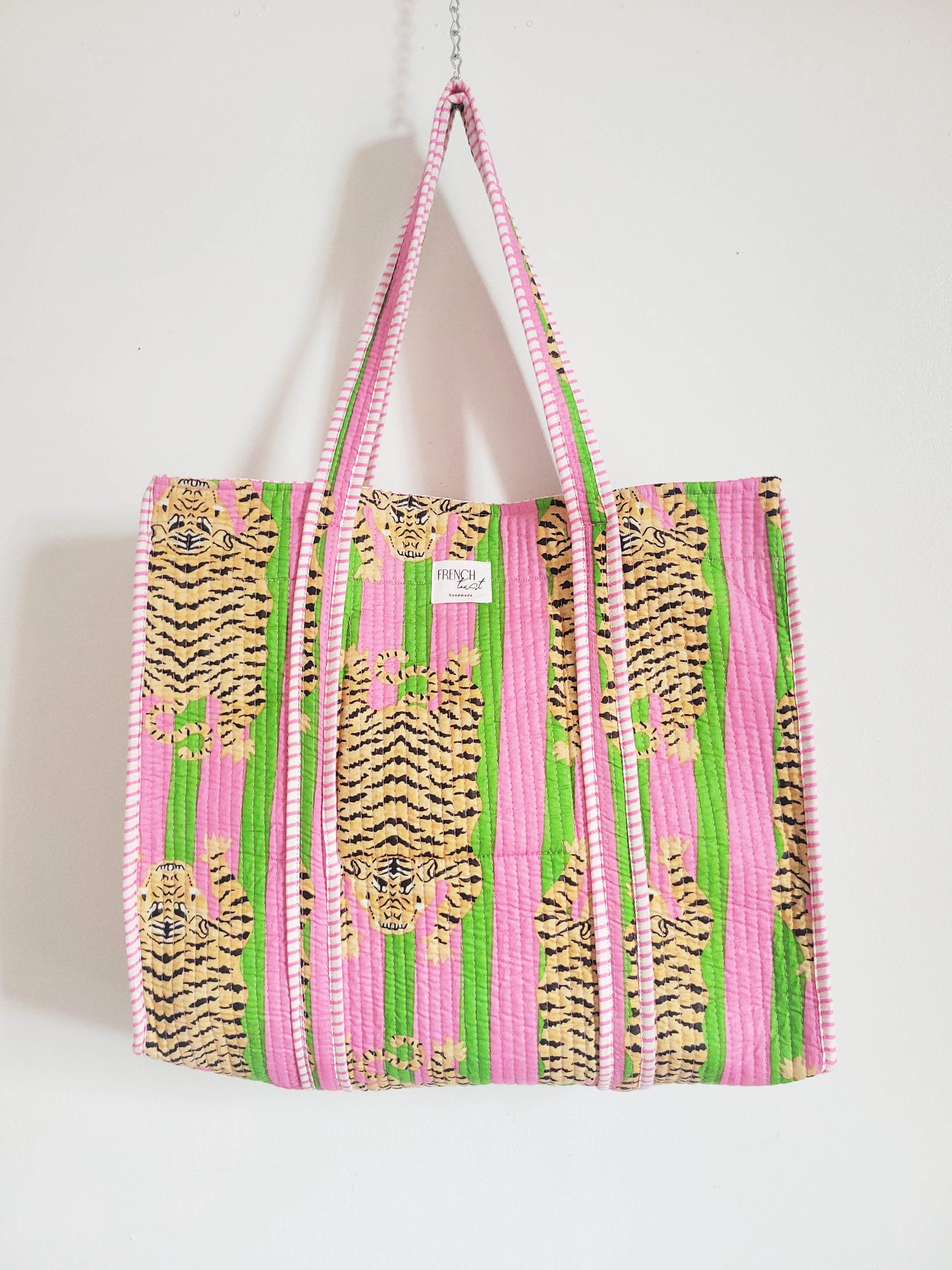 The Weekend Tote Orange Pink Tiger