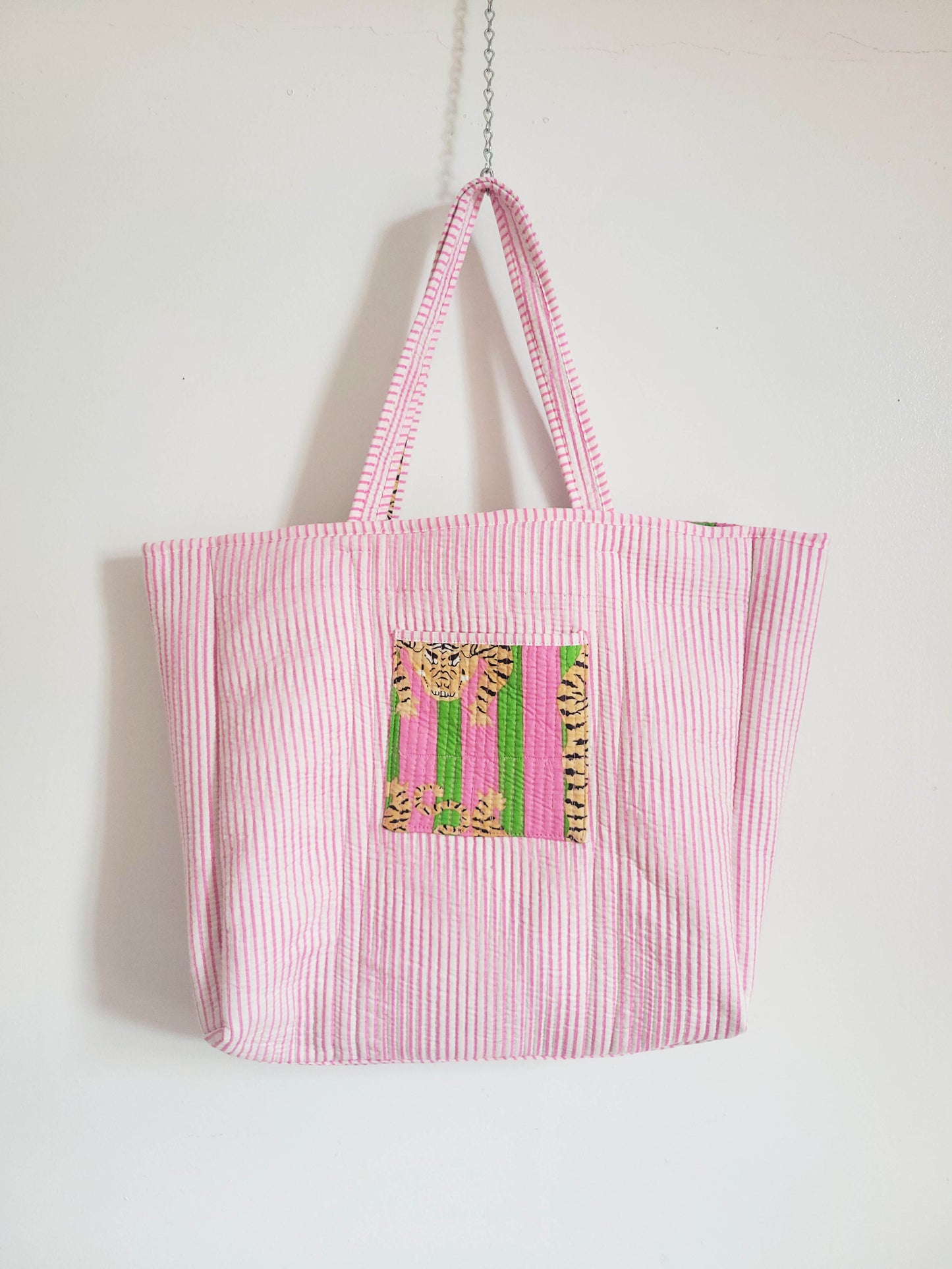 The Weekend Tote Orange Pink Leopard
