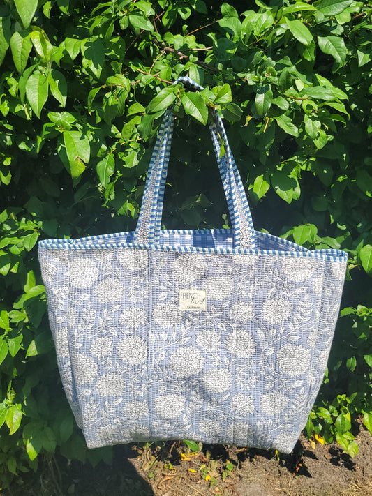 The Premium Gingham Bag Blue