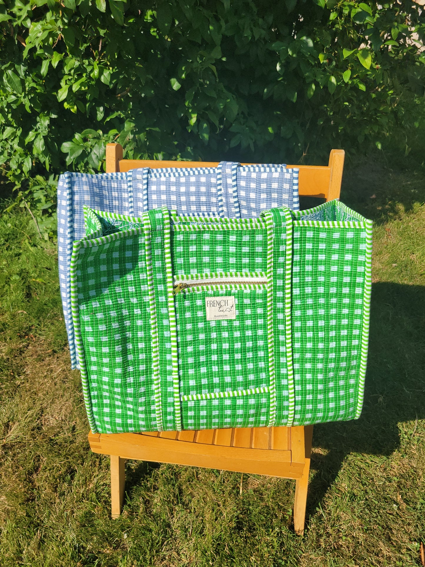 The Premium Gingham Bag Blue
