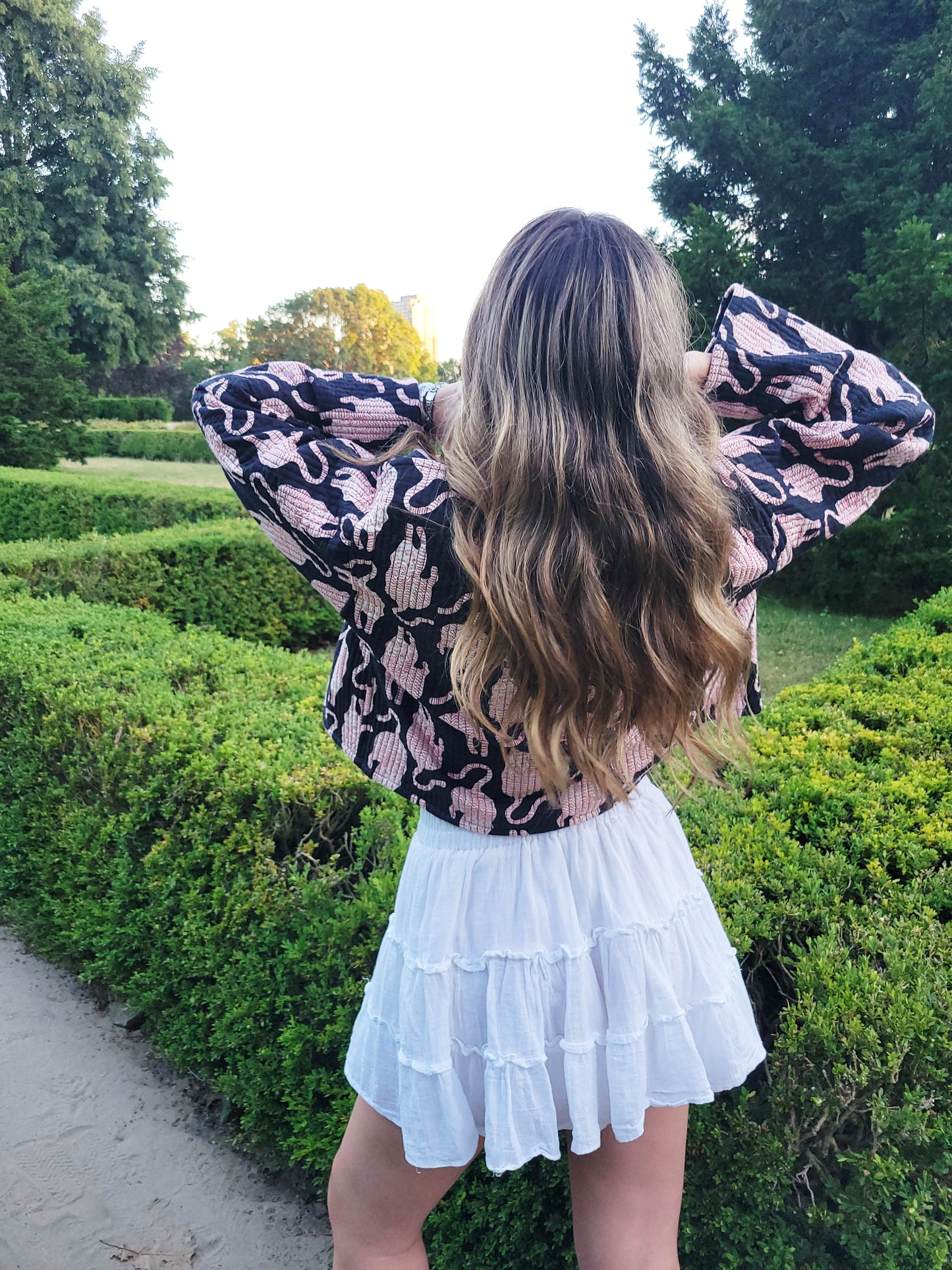 Clara Quilted Jacket Black Leopard