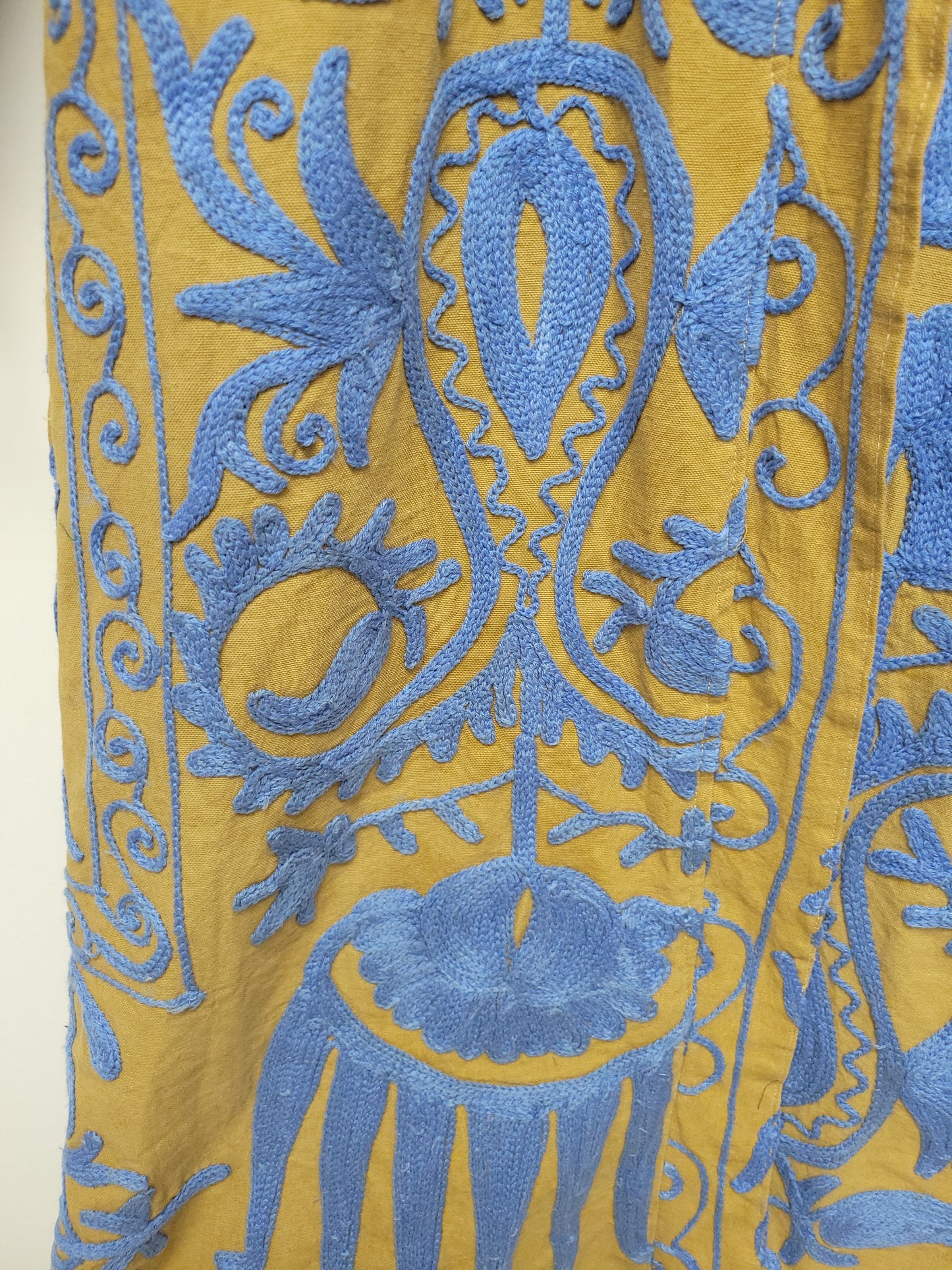 Isla Jacket Long Duster Style - Tan Brown Blue Size M