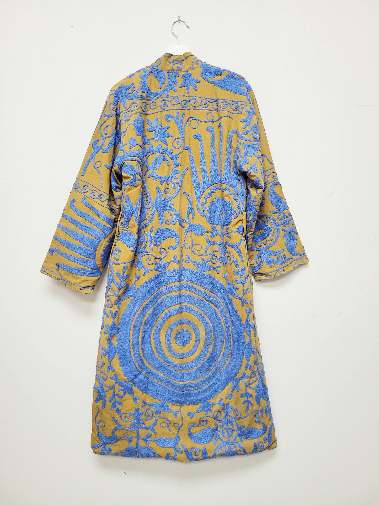 Isla Jacket Long Duster Style - Tan Brown Blue Size M