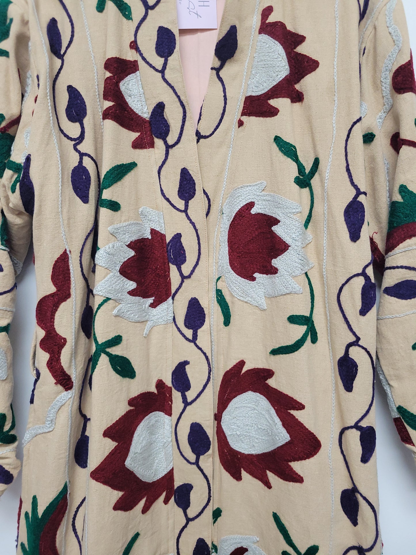 Isla Jacket Long Duster Style - Light Brown Pink Size M