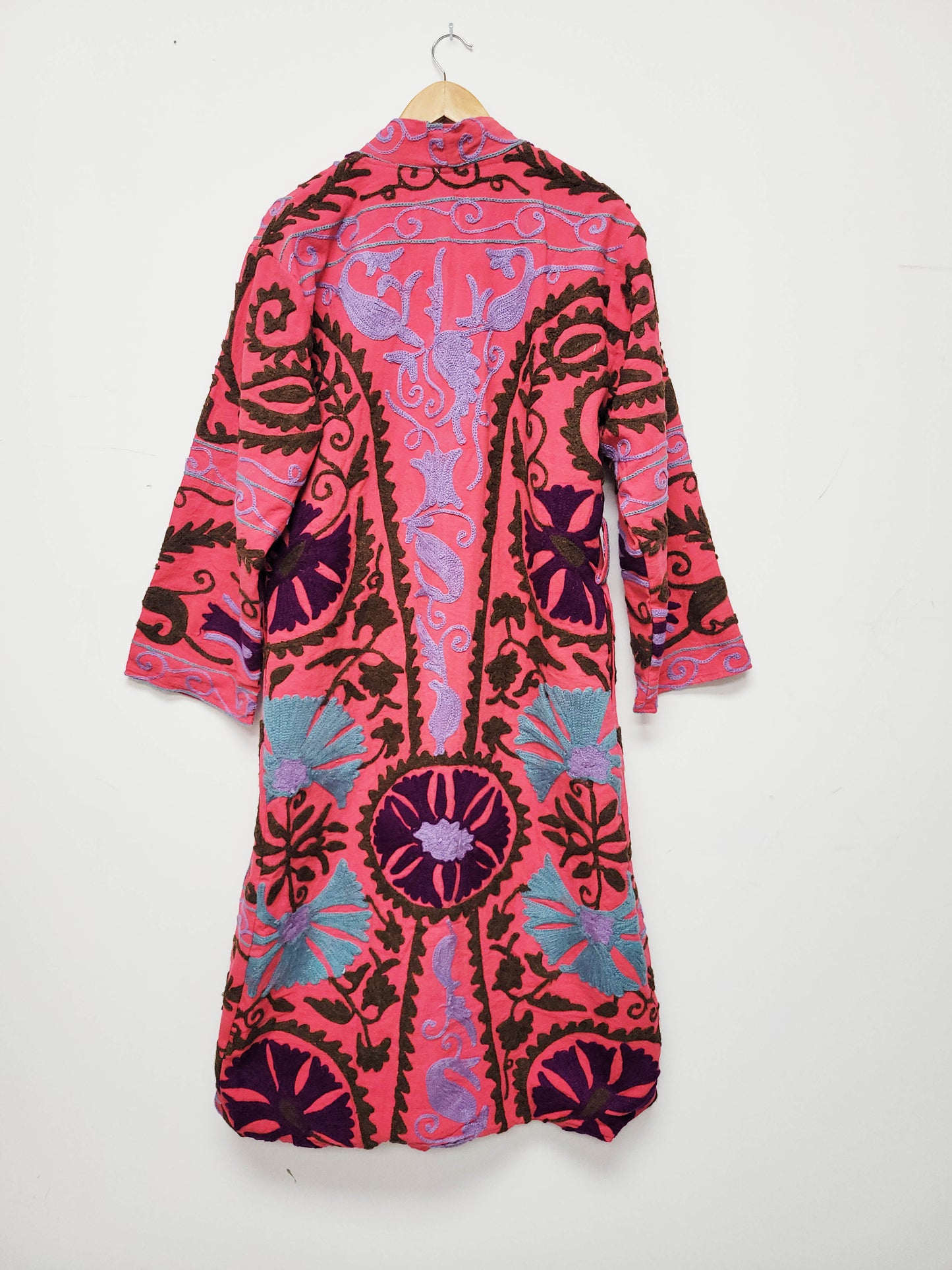 Isla Jacket Long Duster Style - Pink Brown Size M