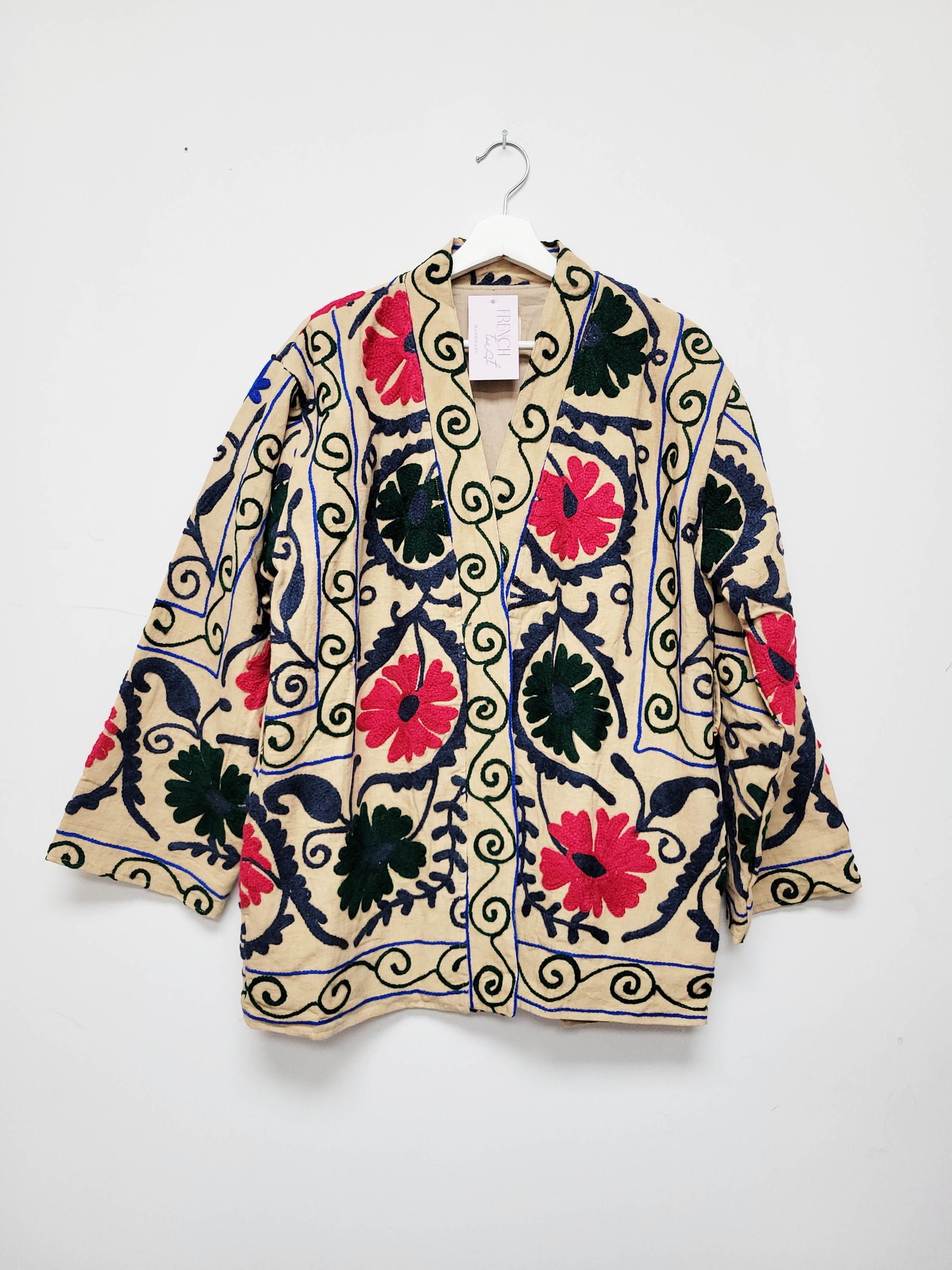 Isla Jacket Mid Length - Brown Blue Red Size M