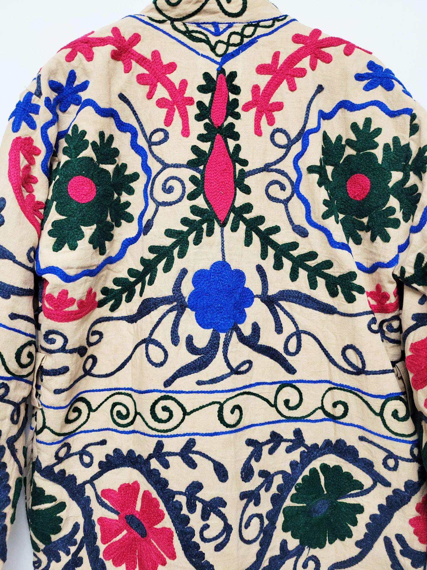 Isla Jacket Mid Length - Brown Blue Red Size M