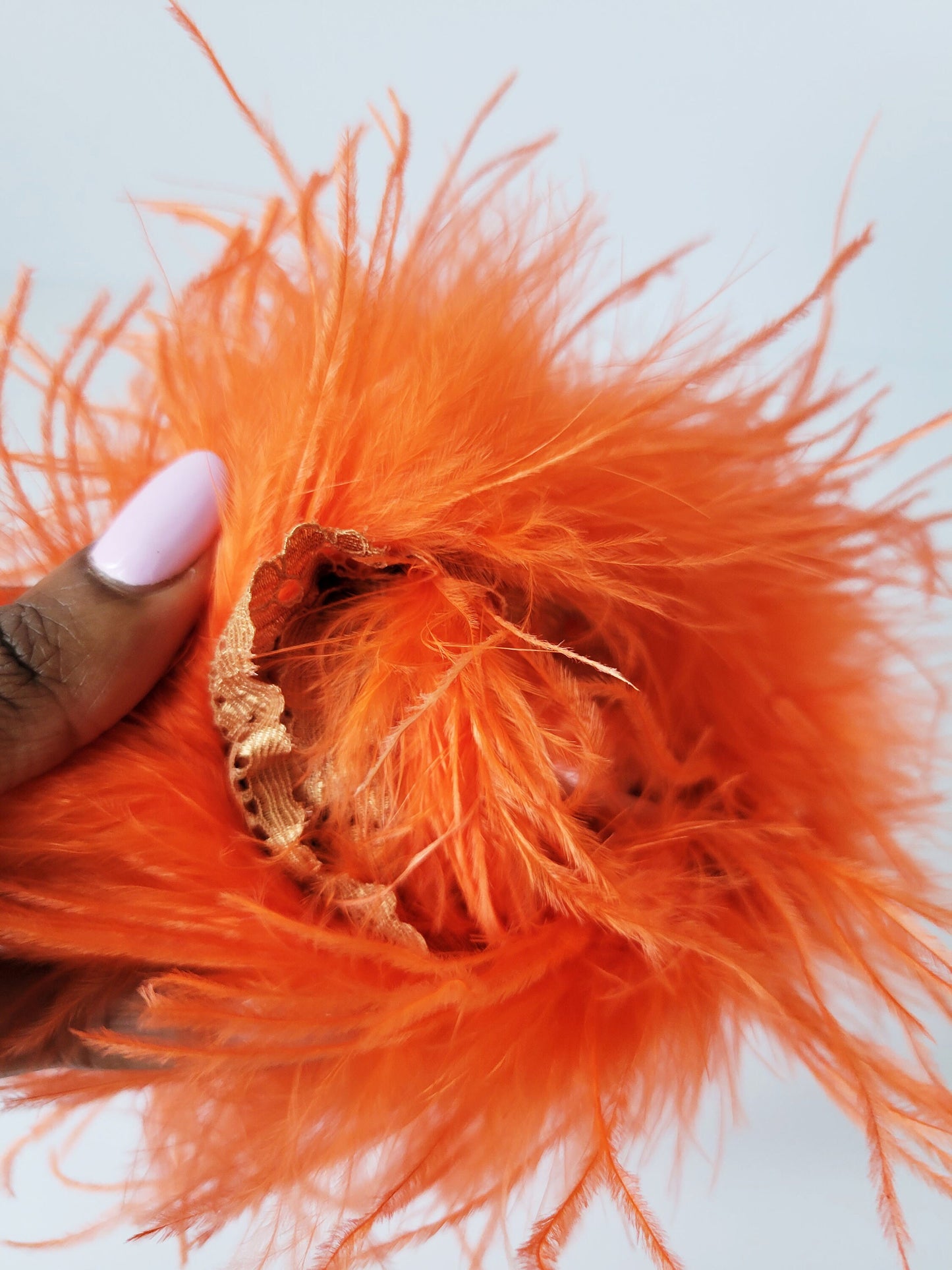 Orange Feather Cuffs