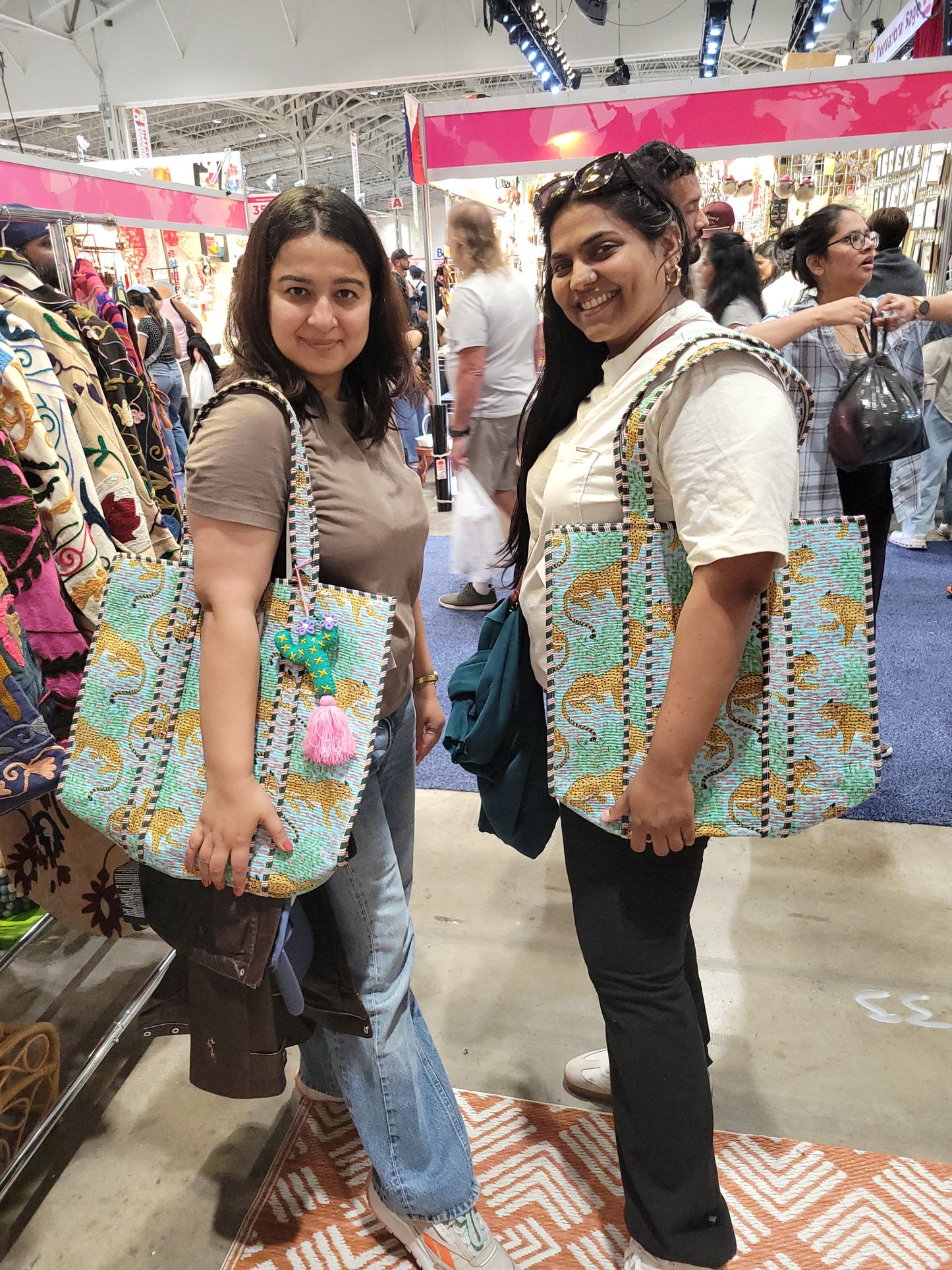 The Weekend Tote Green Leopard