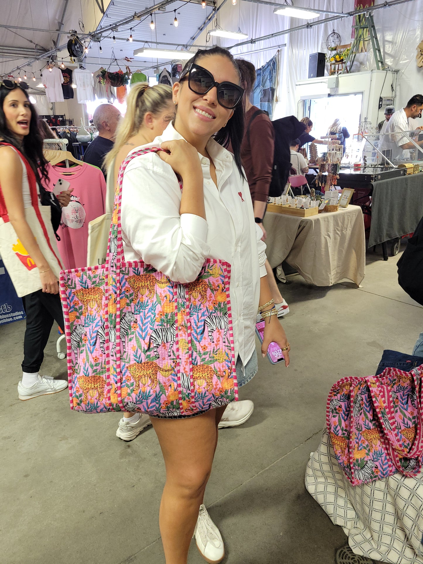 The Weekend Tote Pink Zebra Leopard