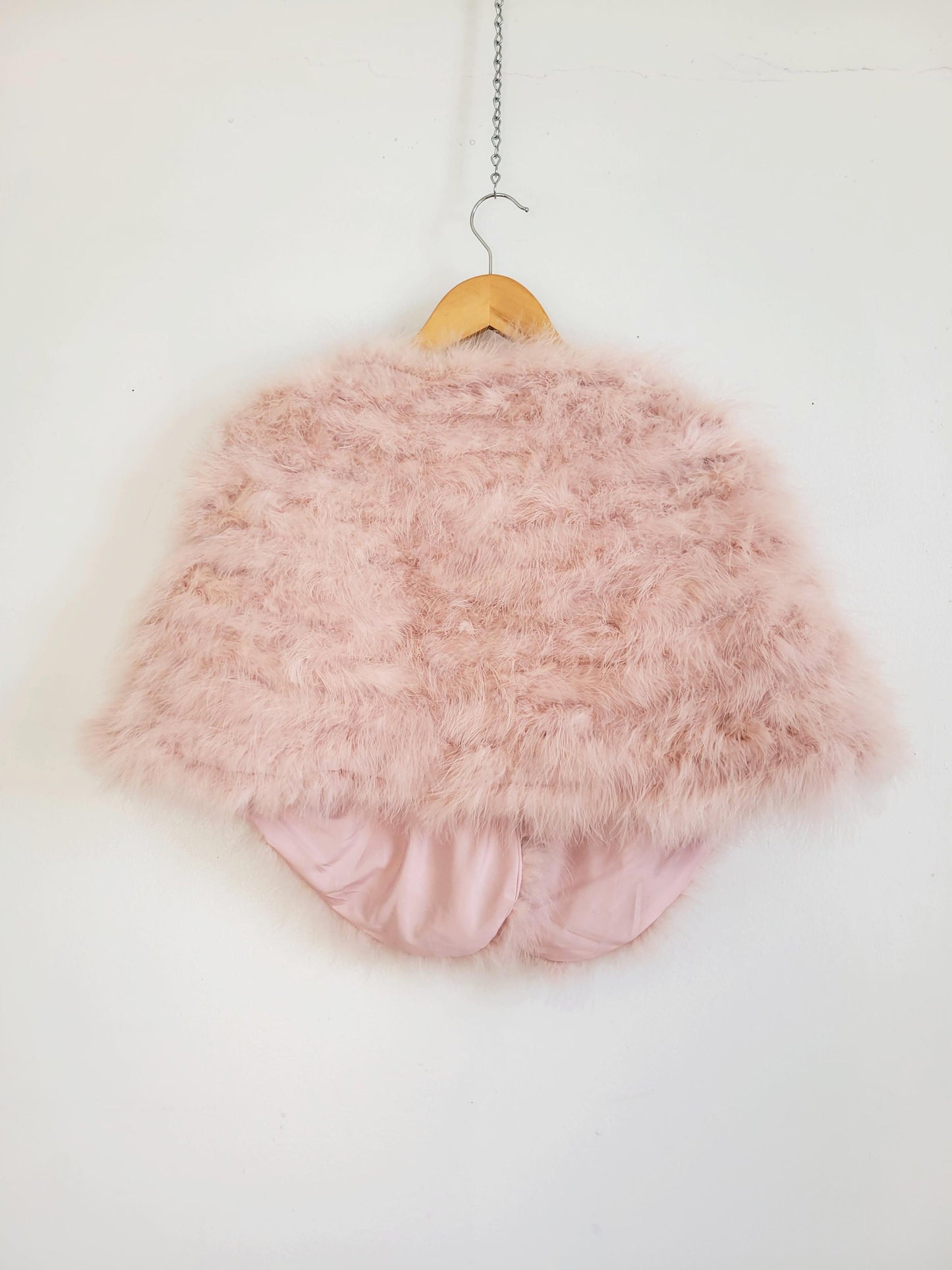 Blush Pink Vintage Style Feather Shawl