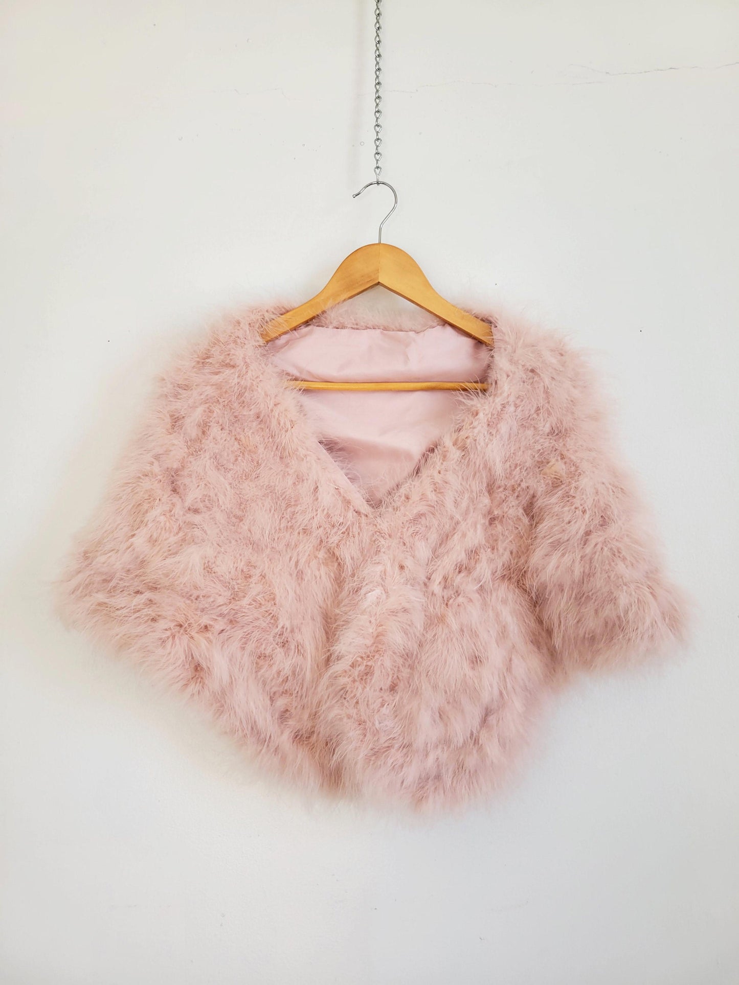 Blush Pink Vintage Style Feather Shawl