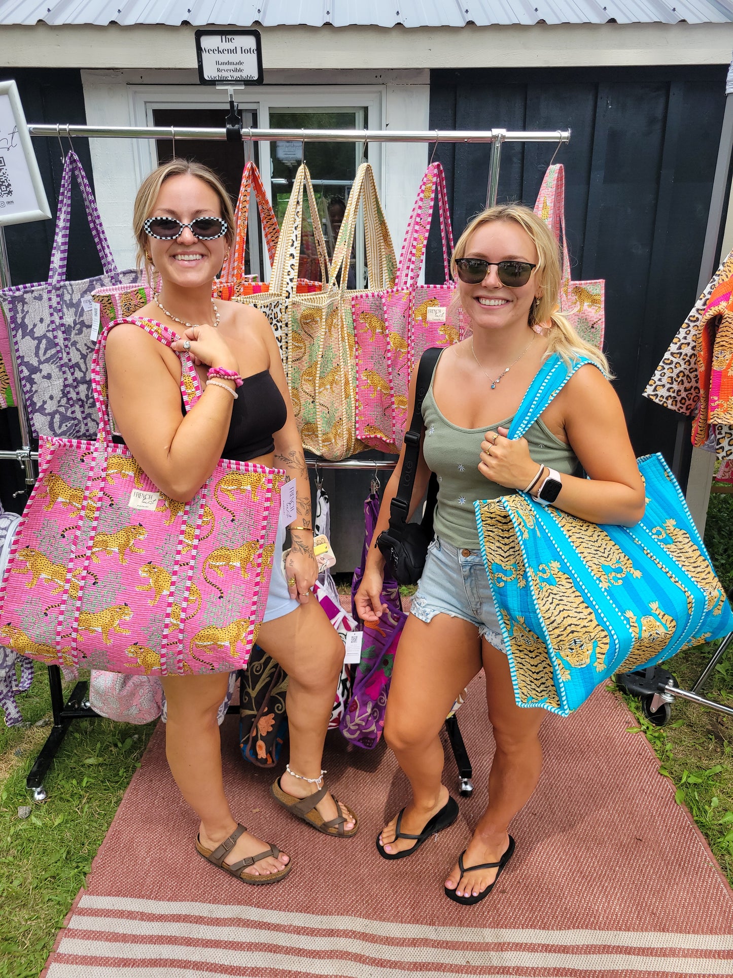 The Weekend Tote Dark Pink Leopard