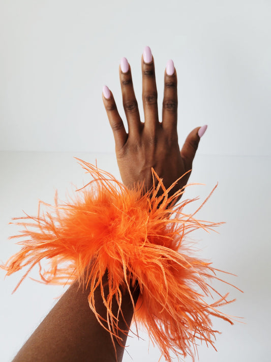 Orange Feather Cuffs