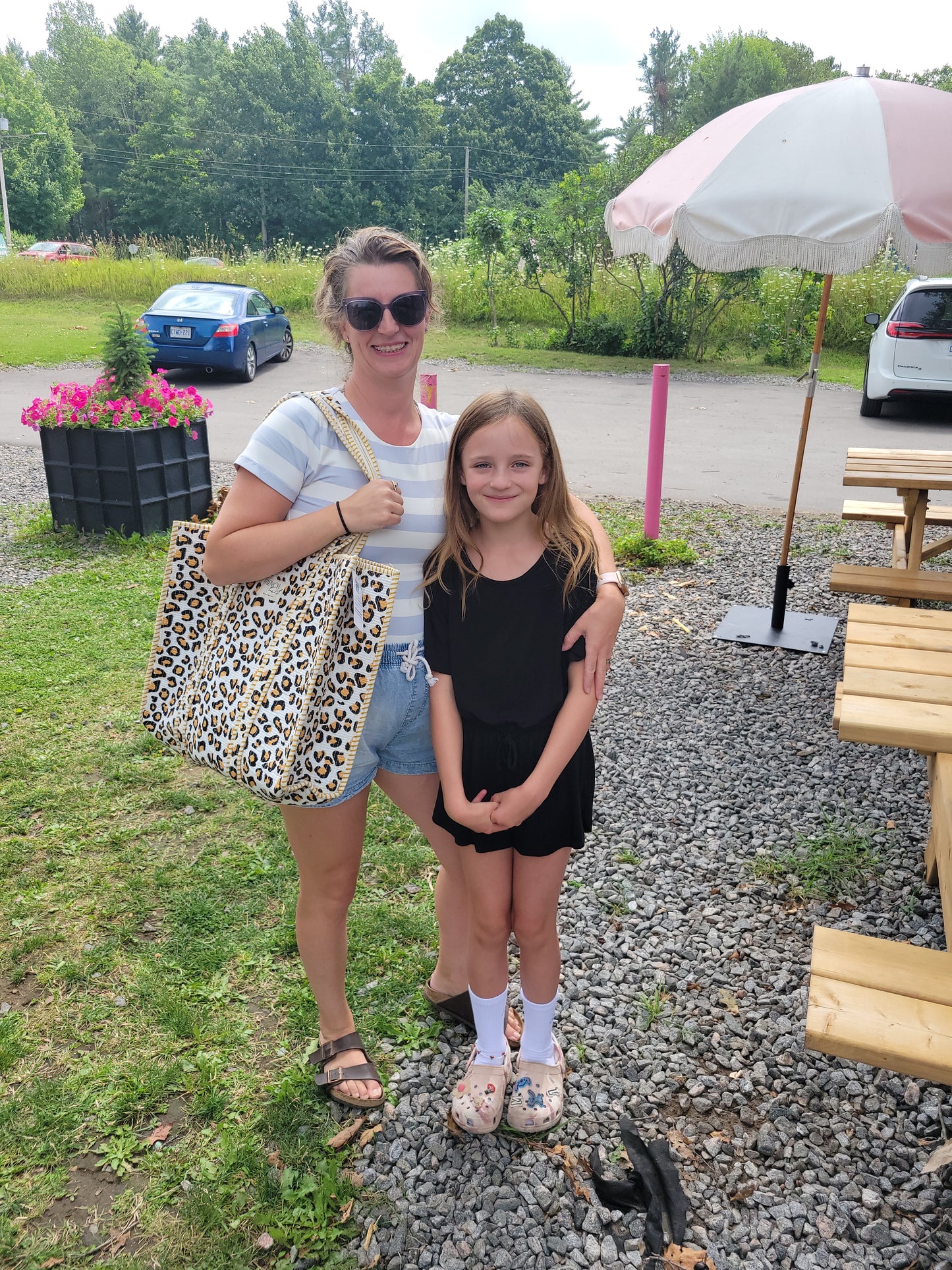 The Weekend Tote White Cheetah Print