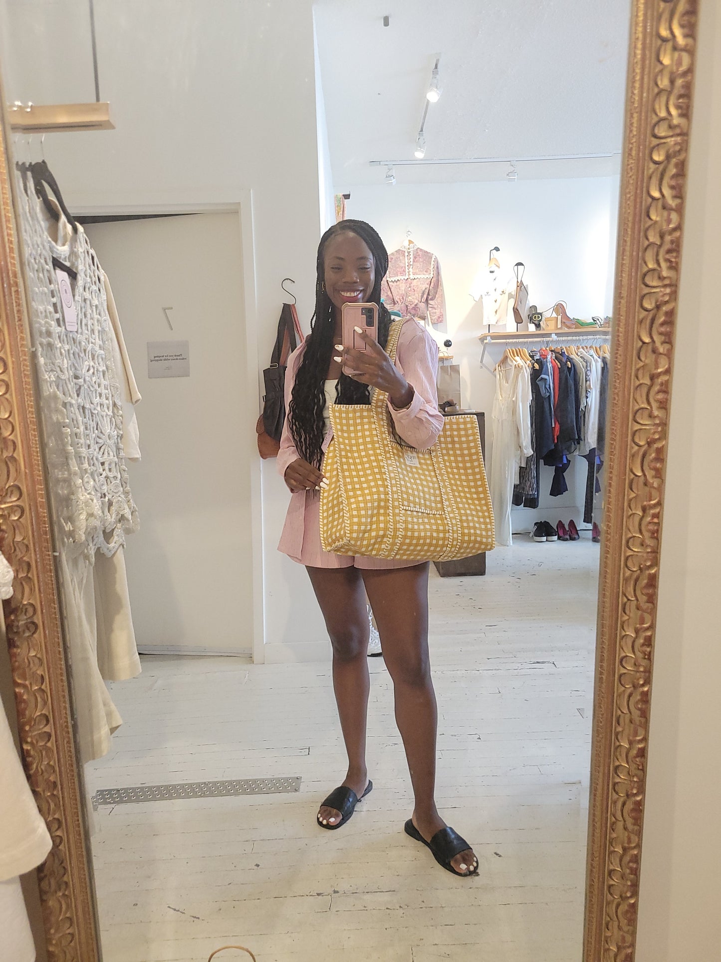 The Premium Gingham Bag Golden