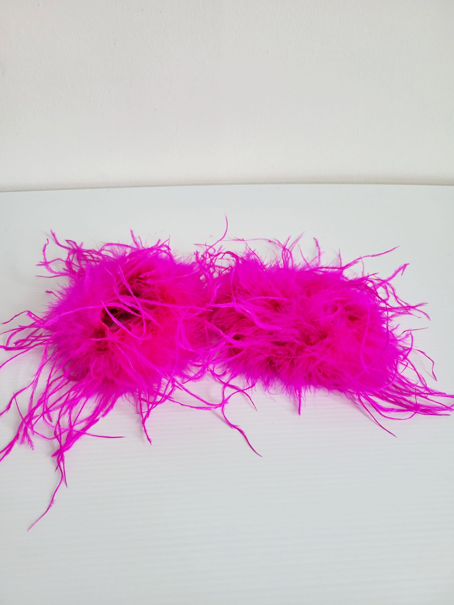 Magenta Bright Pink Feather Cuffs