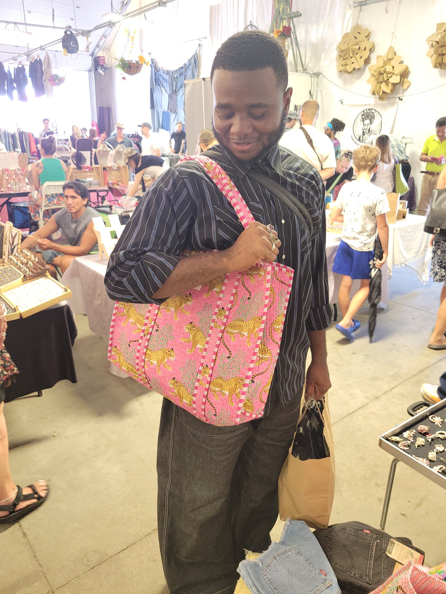 The Weekend Tote Dark Pink Leopard