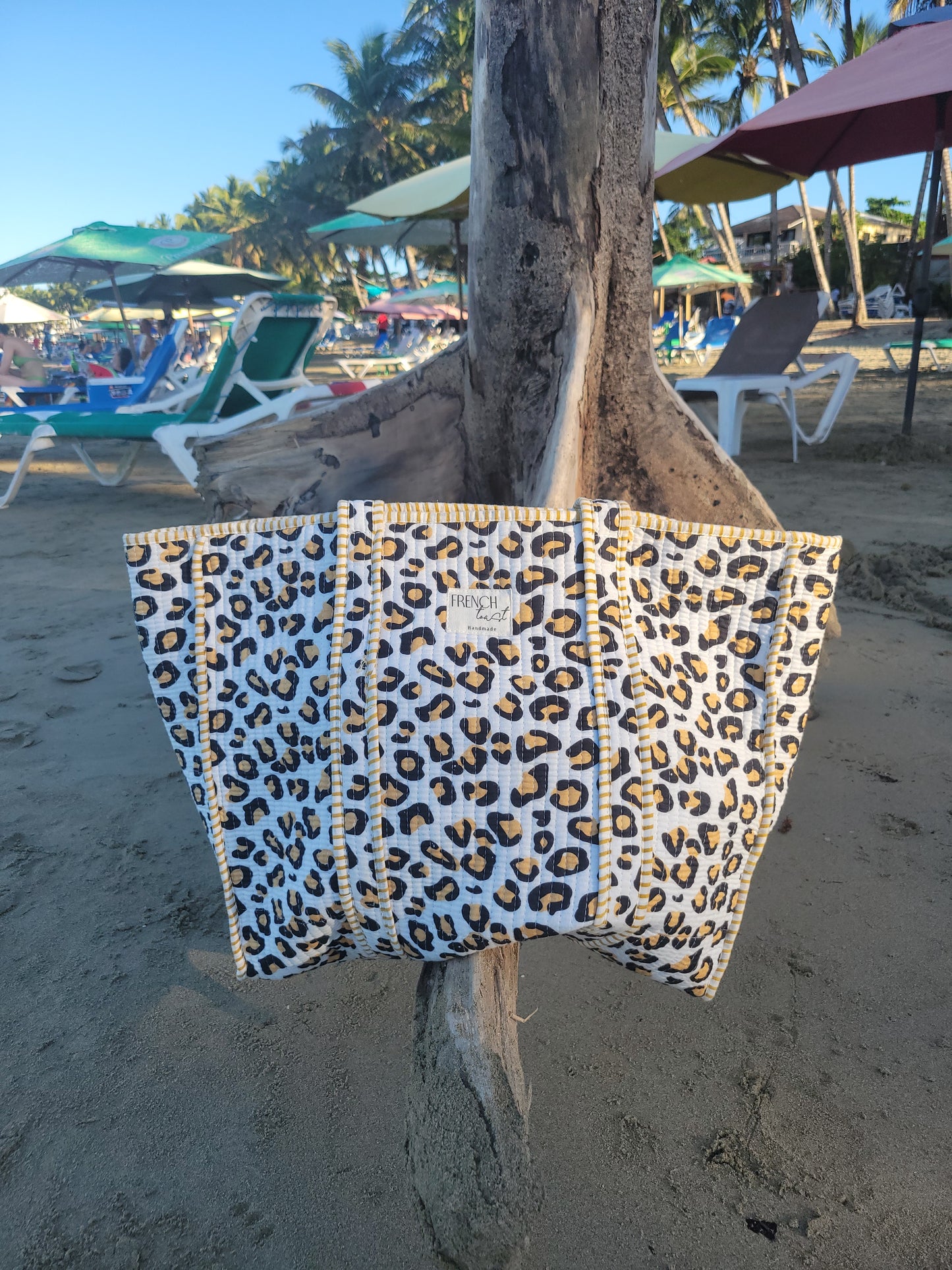 The Weekend Tote White Cheetah Print