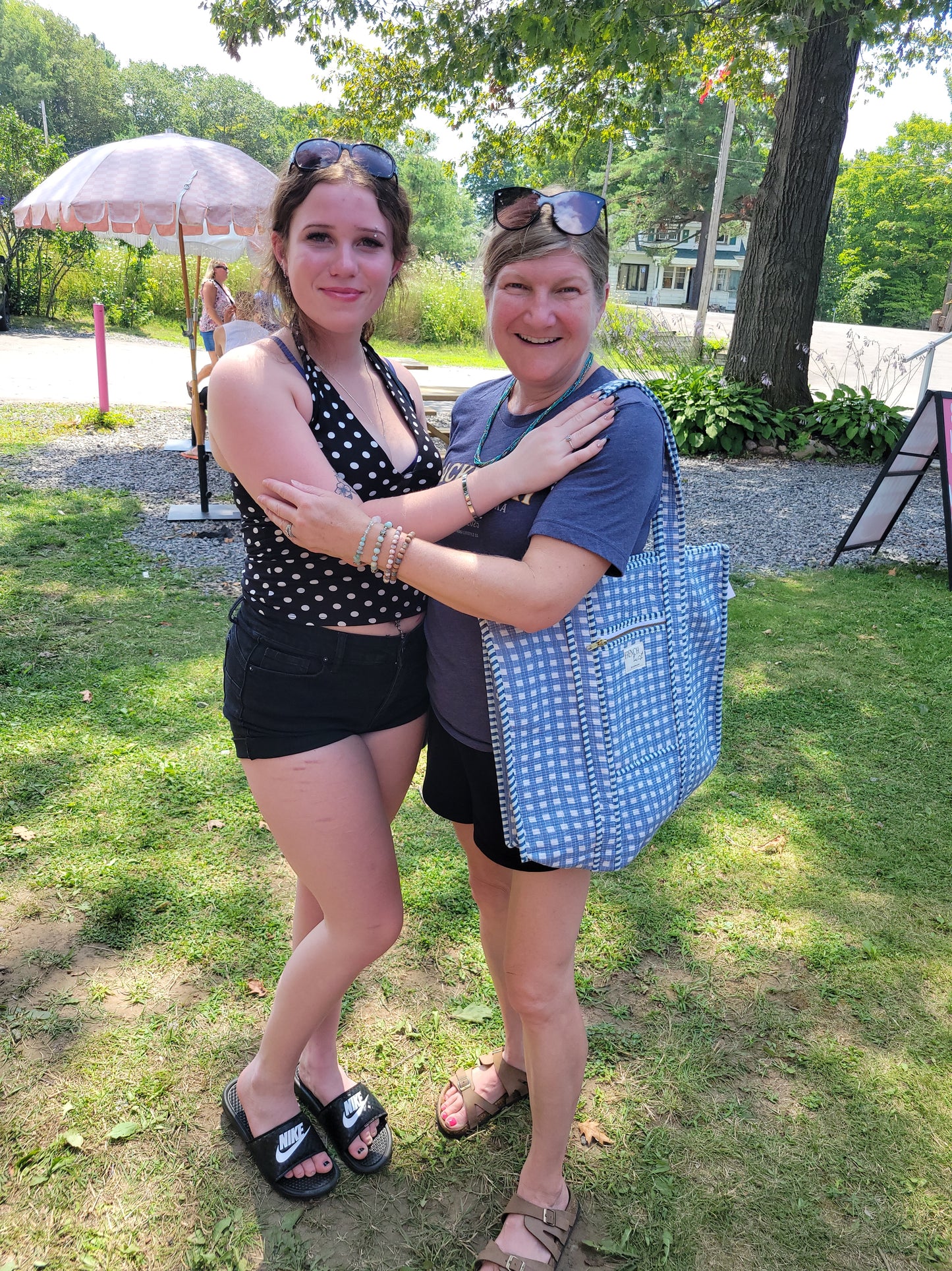The Premium Gingham Bag Blue