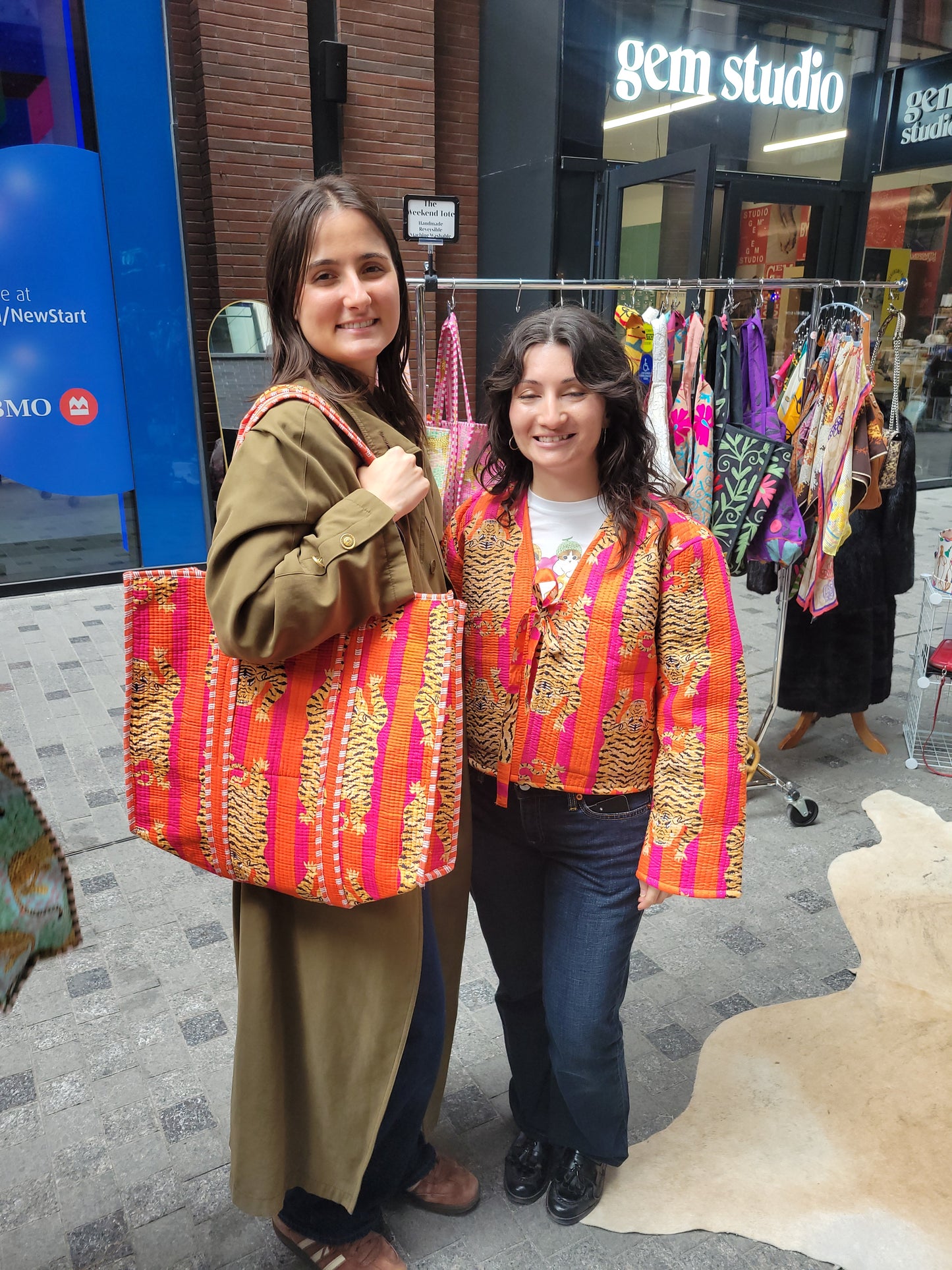 The Weekend Tote Orange Pink Tiger