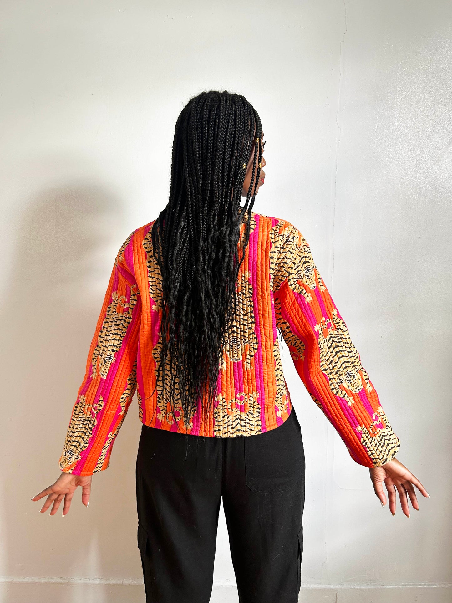 Clara Quilted Jacket Smokey Blue Floral