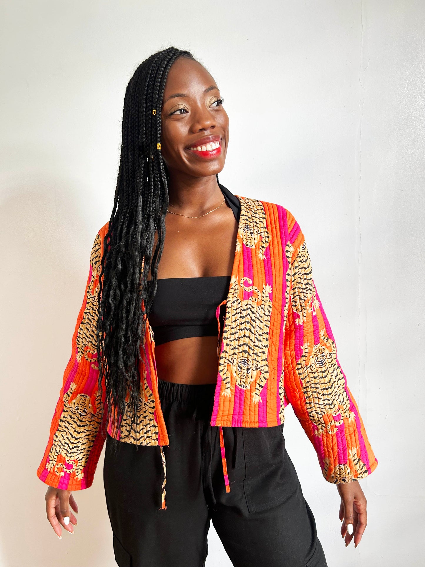 Clara Quilted Jacket Smokey Blue Floral