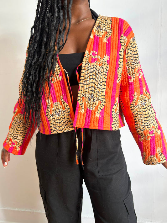 Clara Quilted Jacket Orange