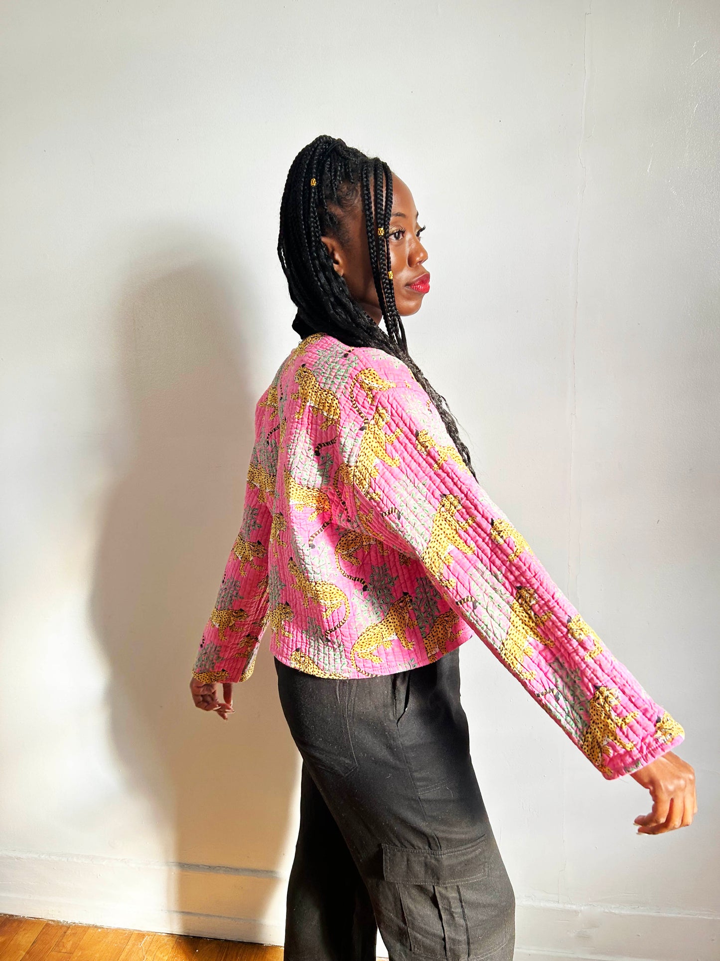 Clara Quilted Jacket Dark Pink