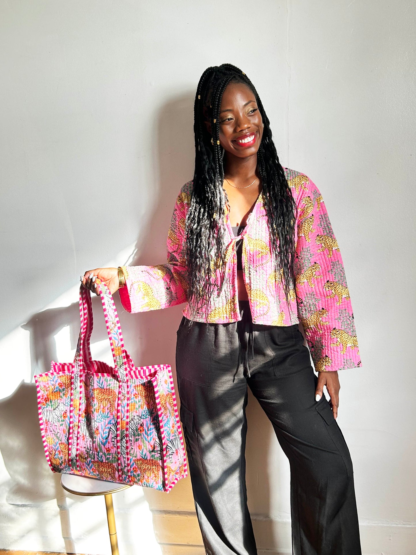 Clara Quilted Jacket Dark Pink