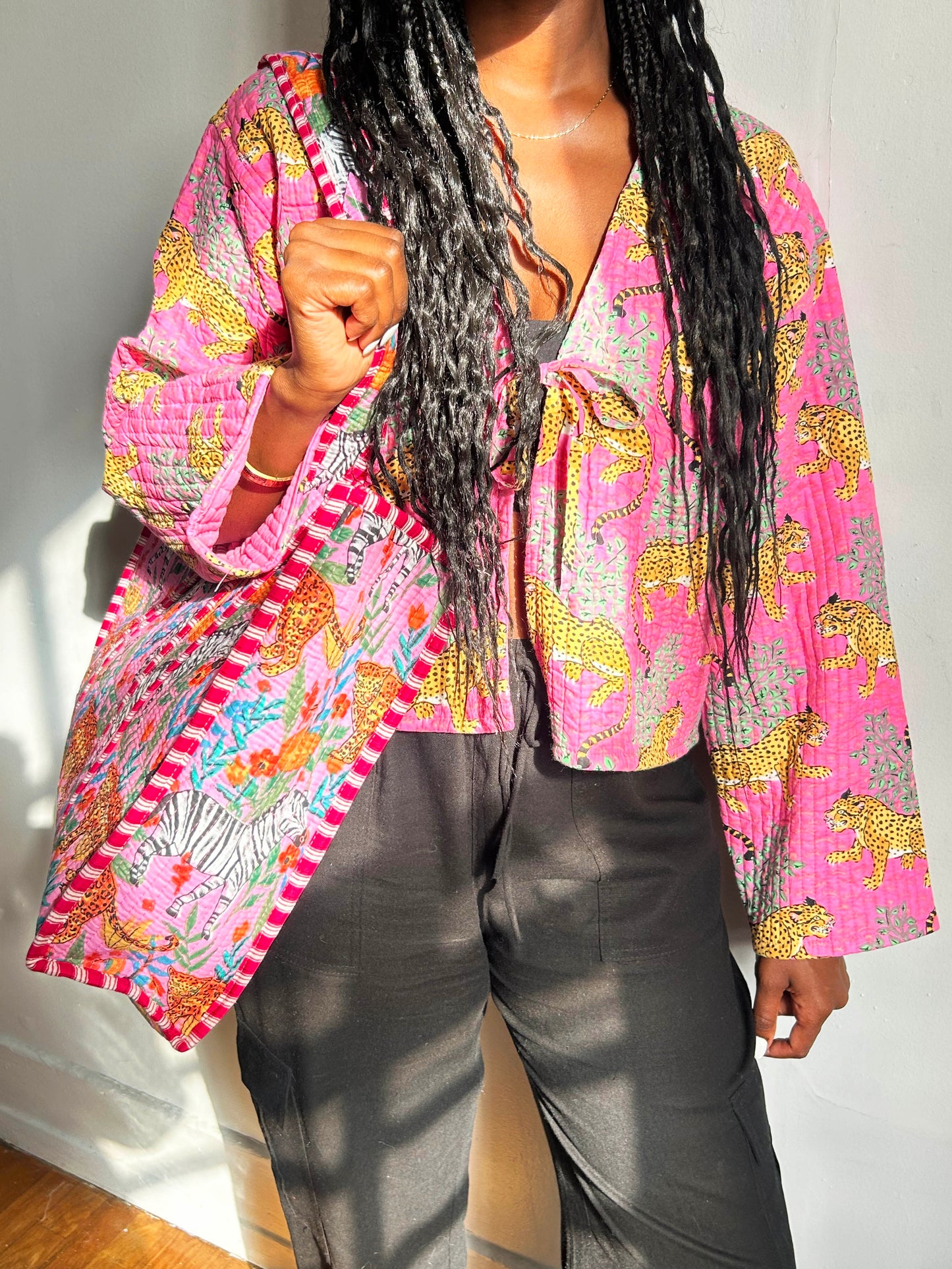 Clara Quilted Jacket Dark Pink