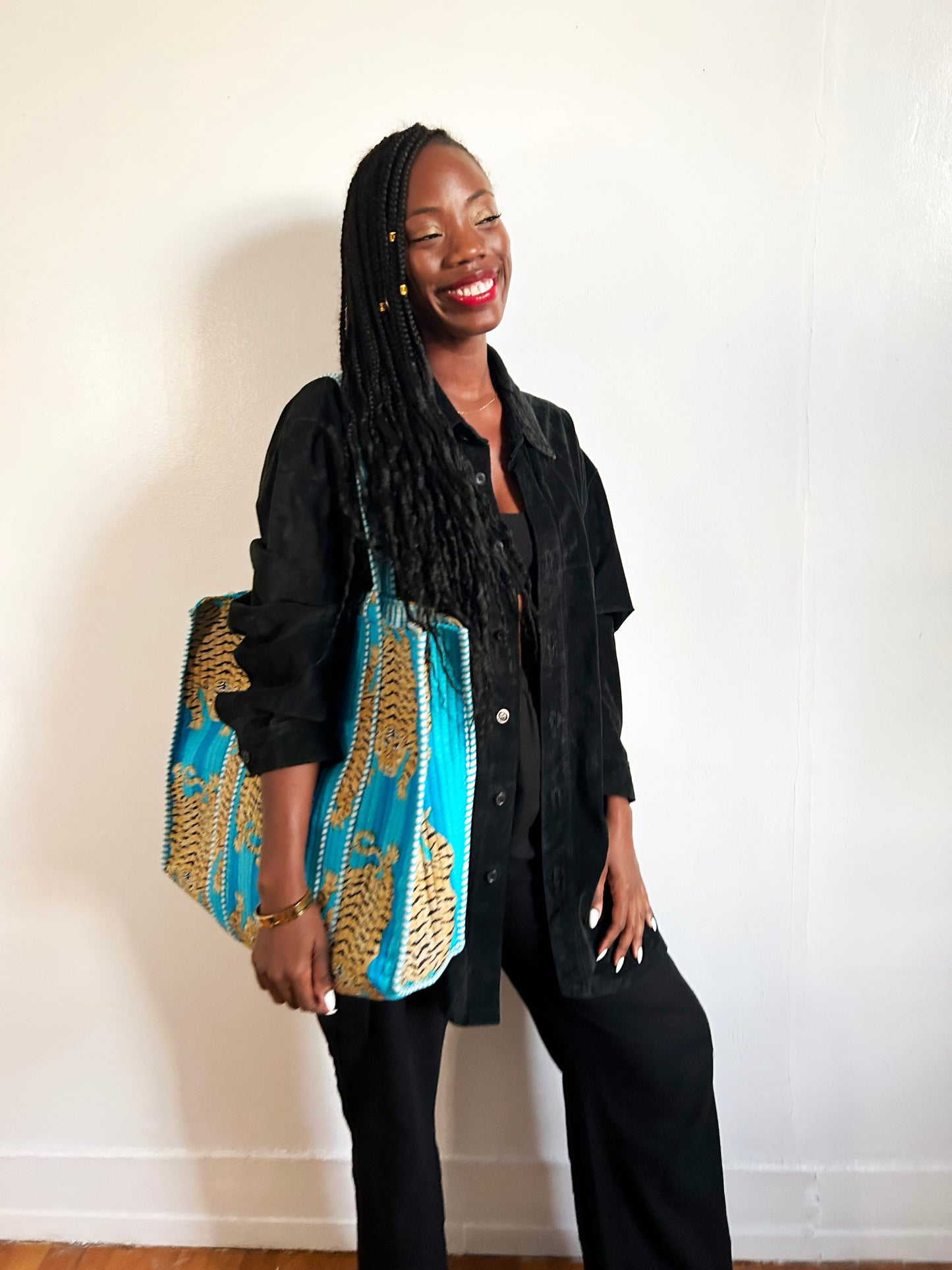 Minimalistic fashion display with light background.