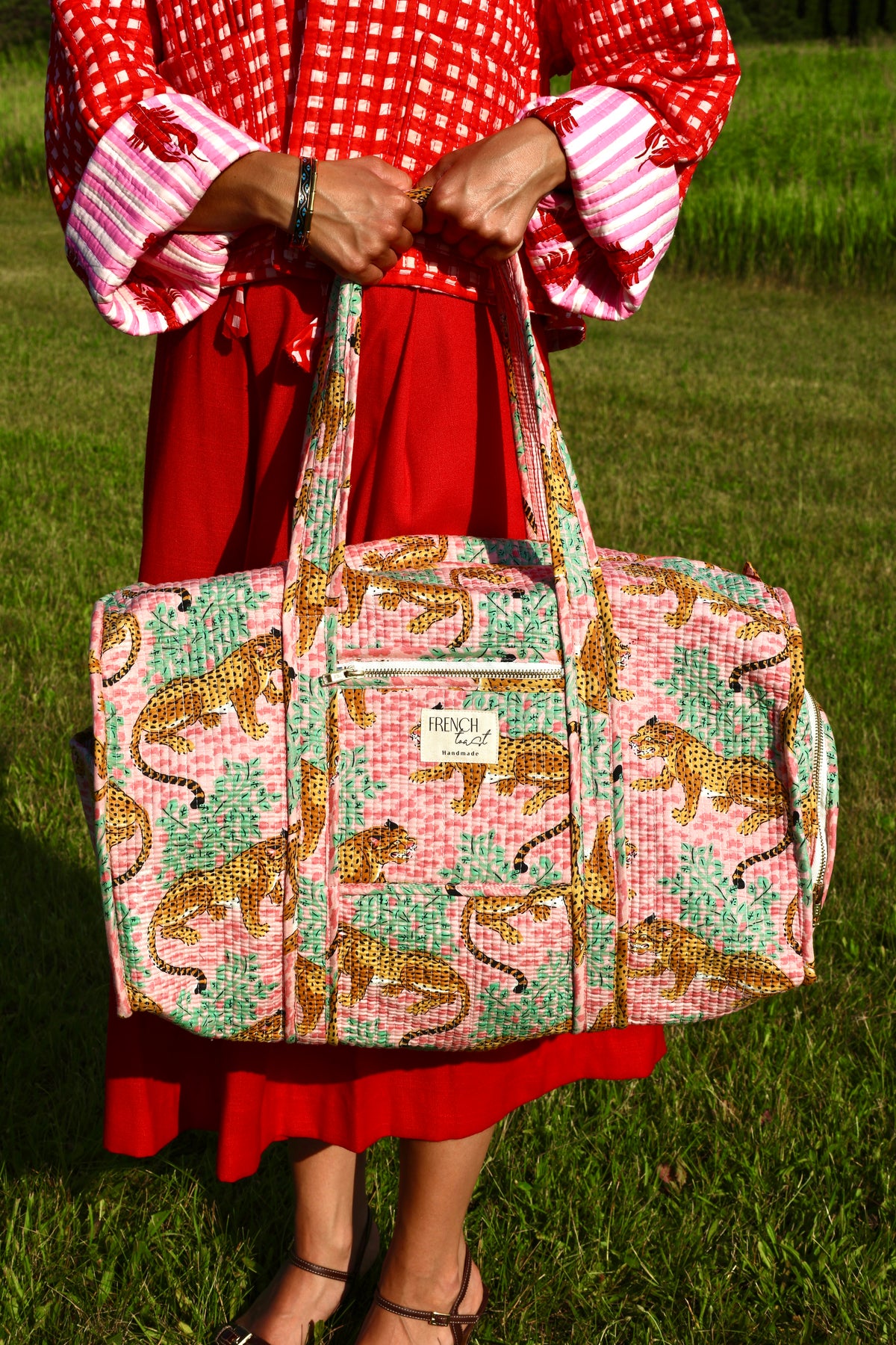 The Ara Duffle/Baby Bag - Orange and Pink Tiger