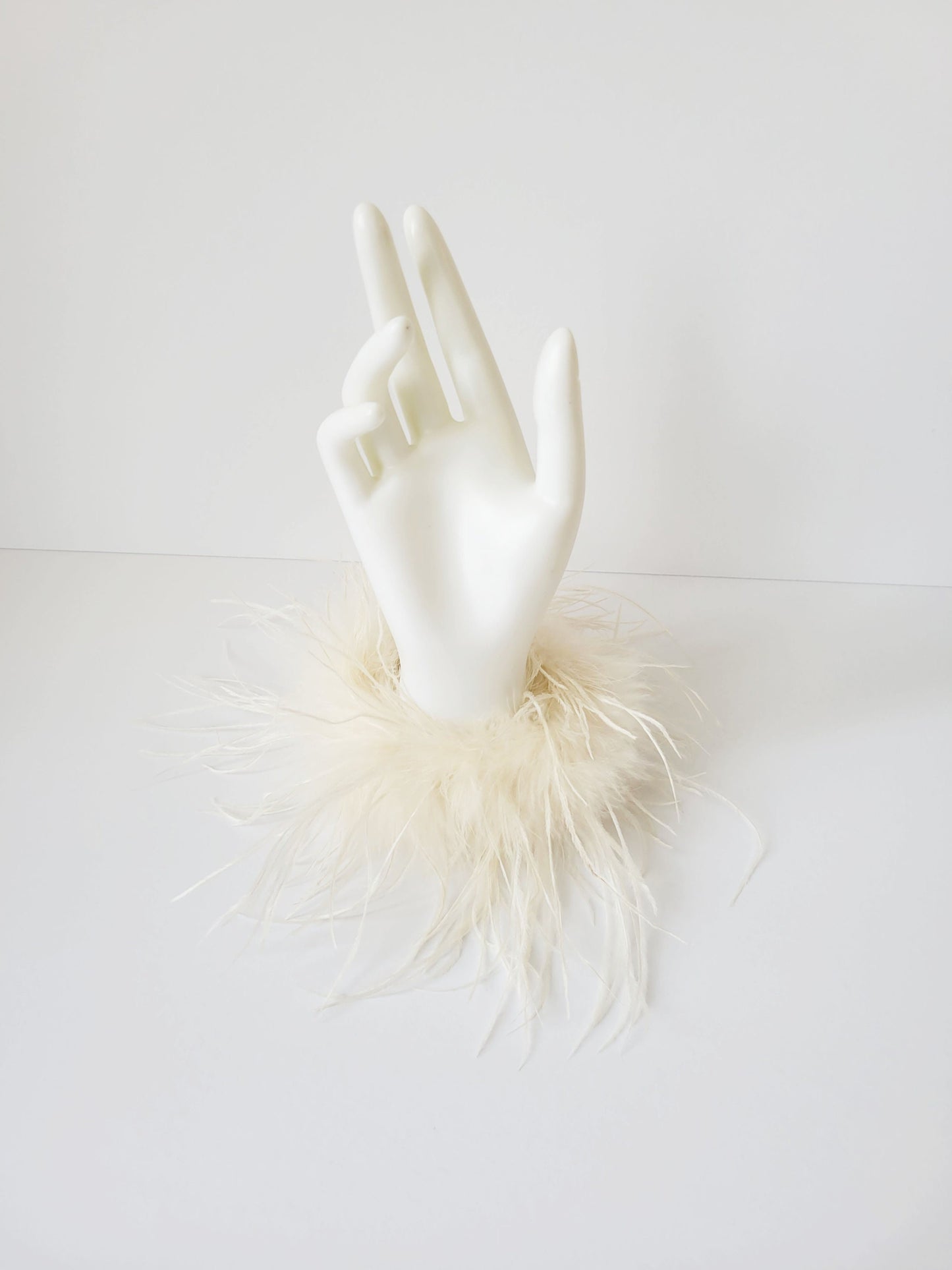 Beige Feather Cuffs