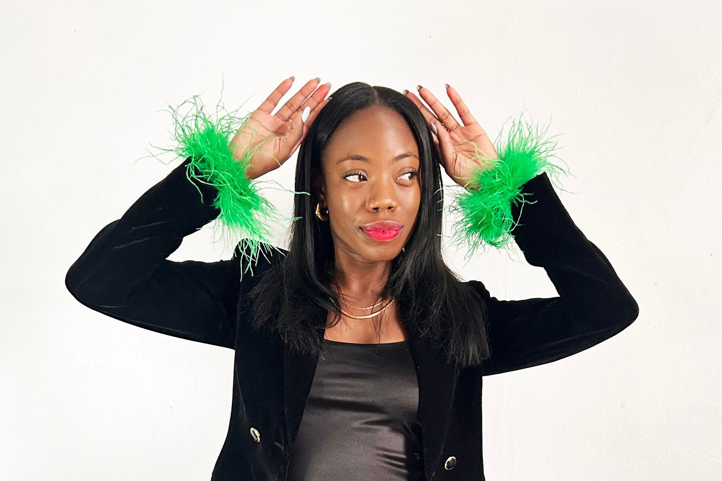 Green Feather Cuffs