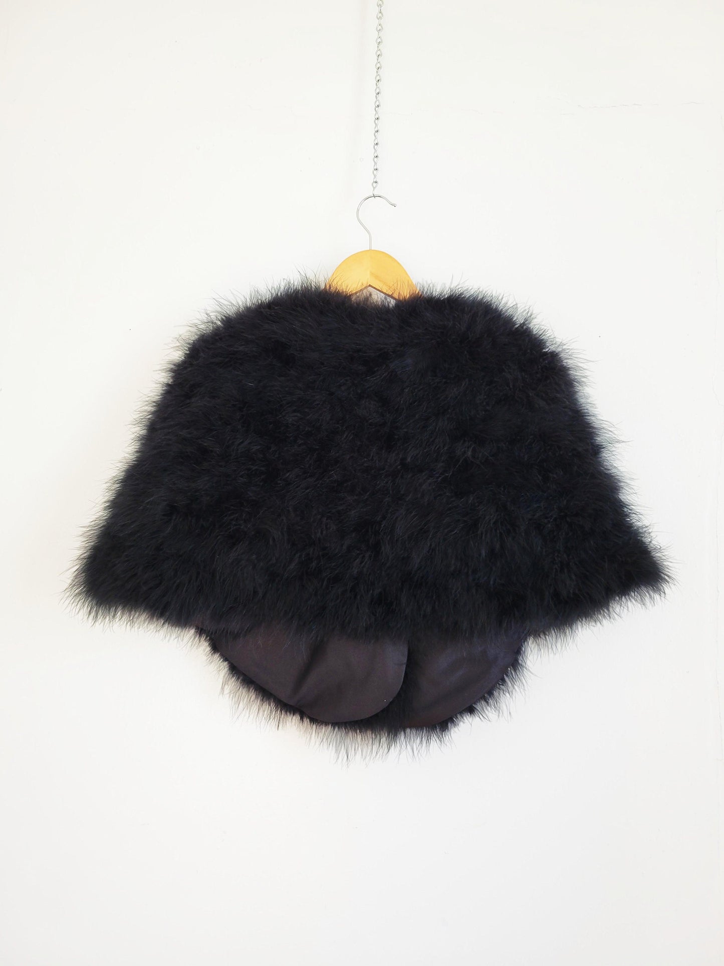 Black Vintage Style Feather Shawl