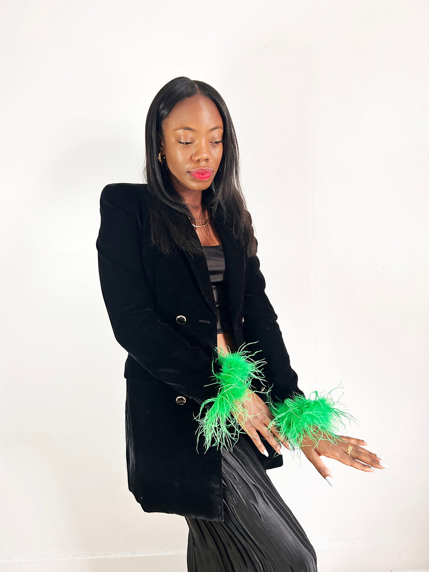 Green Feather Cuffs